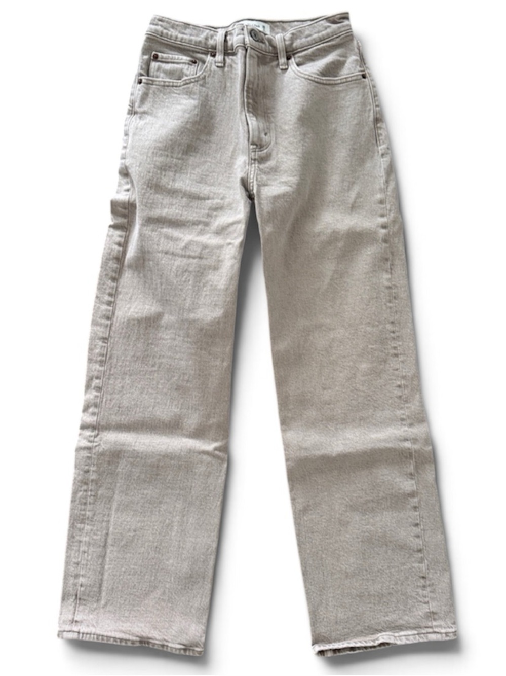 Abercrombie & Fitch Women's The 90’s High-Rise Relaxed Jeans Tan Beige 26 Short